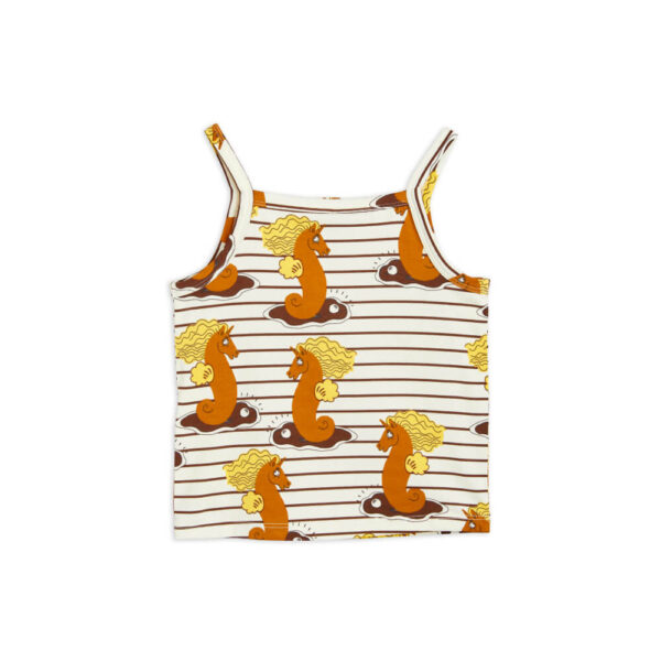 Mini Rodini | UNICORN SEAHORSE TANK TOP BROWN | Mellow - Image 3