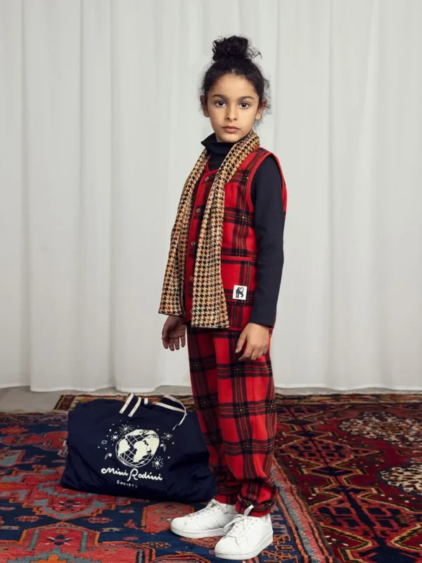 Mini Rodini | CHECK FLEECE TROUSERS | Mellow - Image 3