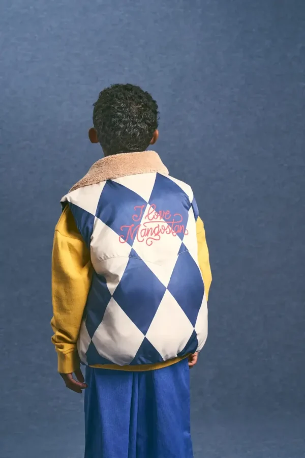 Maison Mangostan | HARLEQUIN VEST BLUE/IVORY | Mellow - Image 3