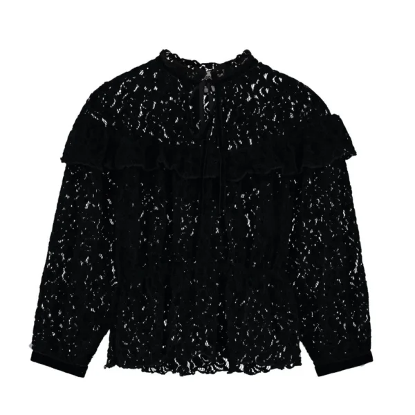 Maison Mangostan | CHENILLE LACE TOP BLACK | Mellow - Image 3